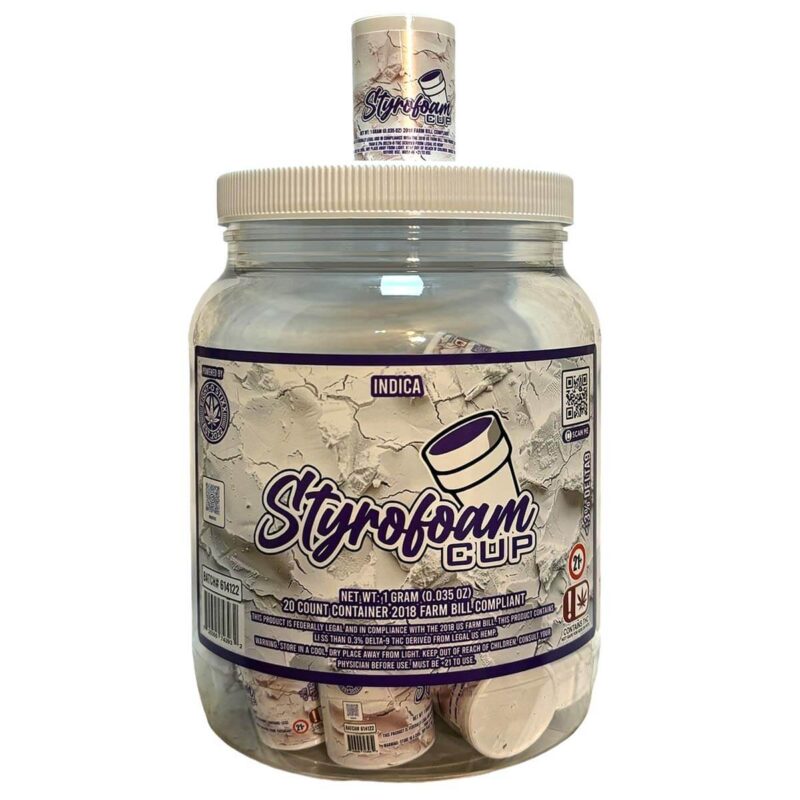 80 Stixx One Gram Flower 20 Count Styrofoam Cup Indica